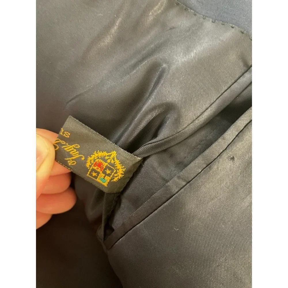 CANALI Vintage Super 100's Loro Piana Wool DB Peak Suit in‎ Navy Size 44 R